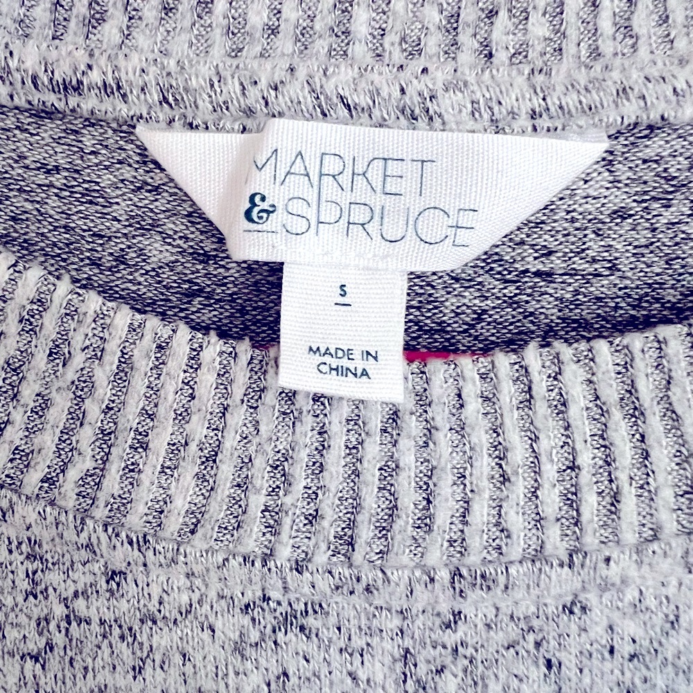 Market & Spruce Heathered Gray Women’s Sweater Size S-EUC - Picture 3 of 4